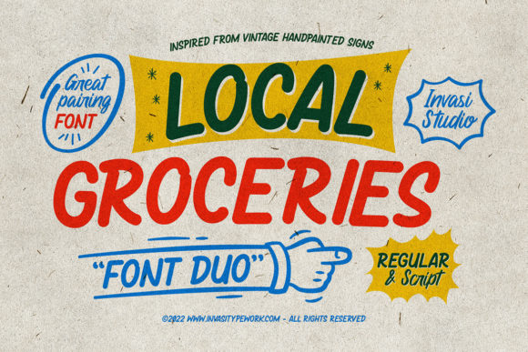 Local Groceries: Retro Font for Modern Branding